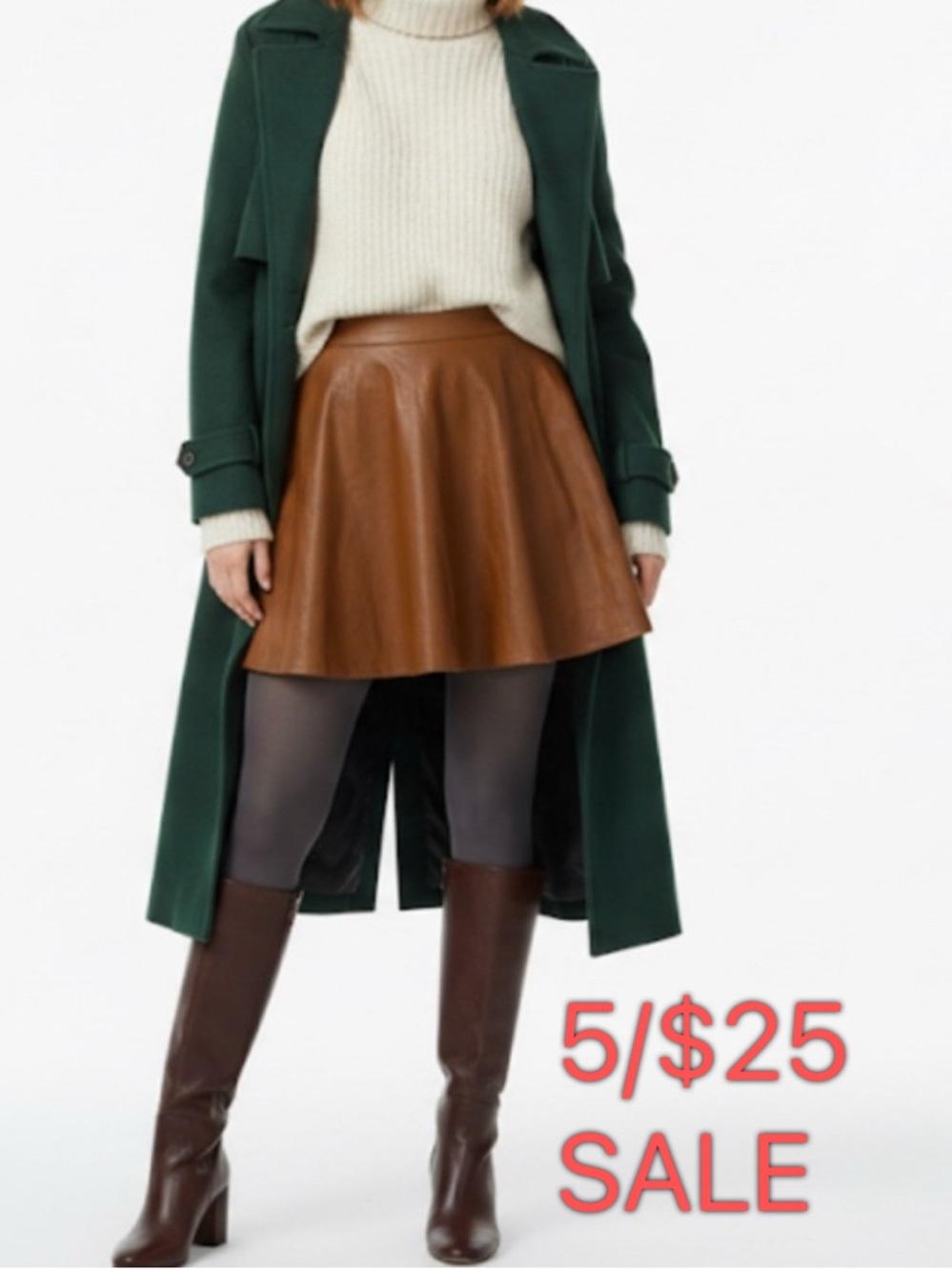 KOTON Faux Leather Skater Mini Skirt A-Line Camel Brown Size Small 5/$25 Sale